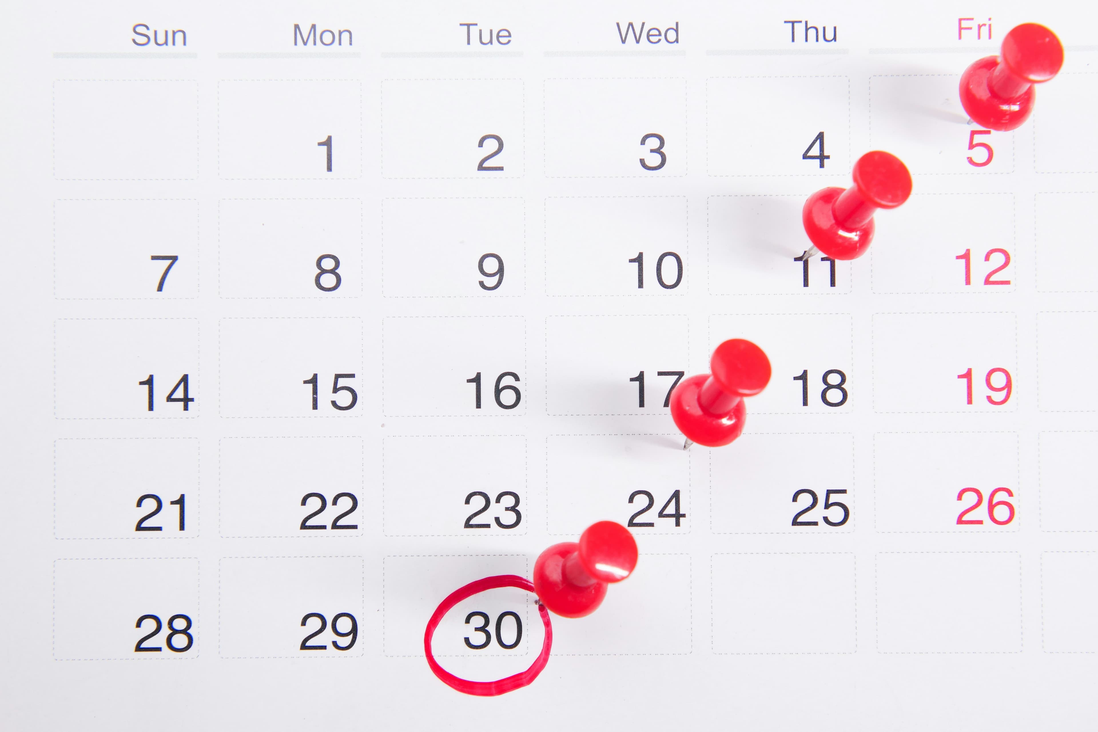 Calendar pages showing dates